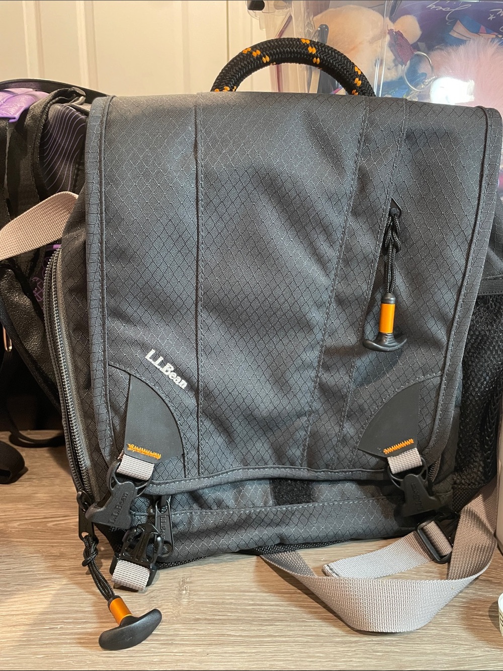 L.L. Bean Gray Canvas Messenger Bag